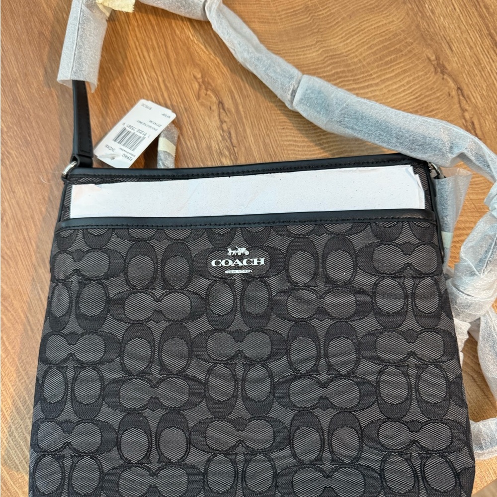 Coach Black Signature Canvas Messenger Crossbody